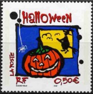 Halloween postzegel Frankrijk