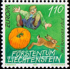 Pompoen postzegel Liechtenstein