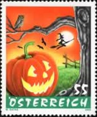 Halloween postzegel Oostenrijk