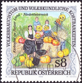 Pompoen postzegel Oostenrijk