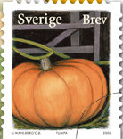 Pompoen postzegel Zweden 2008