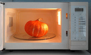 Pompoen voorgaren in magnetron