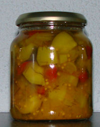 Zoetzure courgettes met paprika