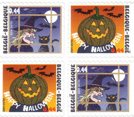 Halloween postzegelblok Belgie