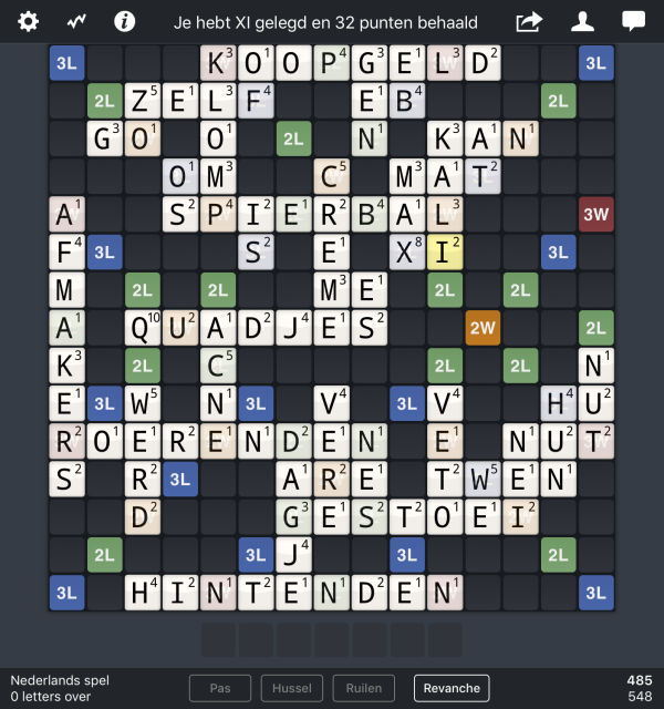 1033 punten in WordFeud