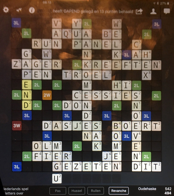 1036 punten in WordFeud