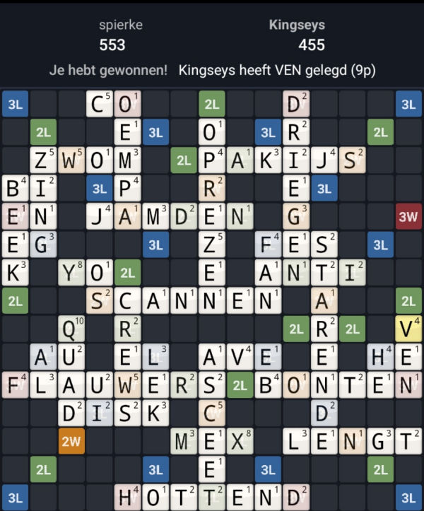 1008 punten in WordFeud